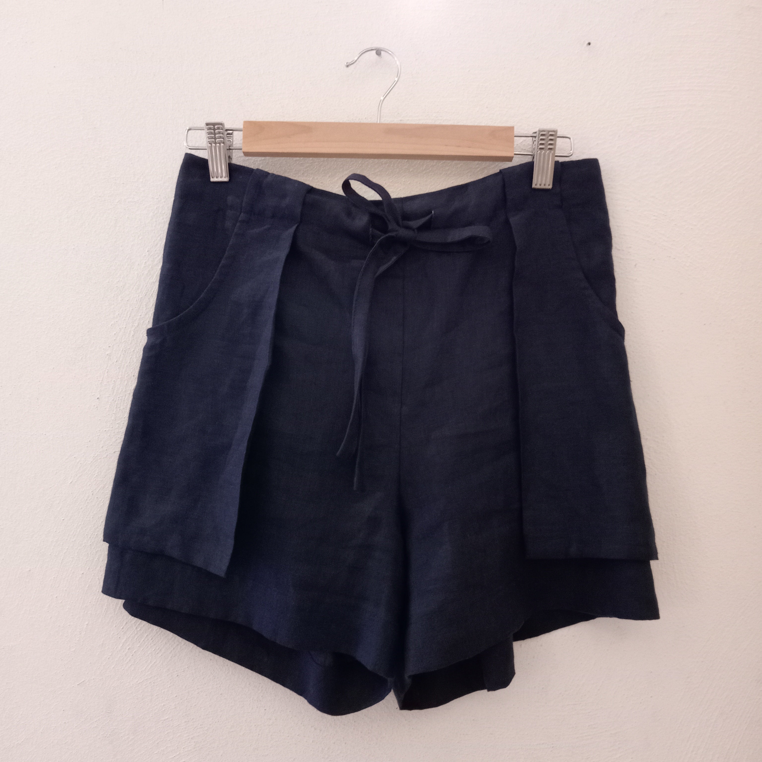 Short campana Lino azul SHCL10