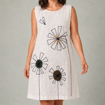 Load image into Gallery viewer, Vestido A corto de lino "dientes de león" talla grande
