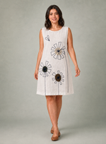 Load image into Gallery viewer, Vestido A corto de lino "dientes de león" talla grande
