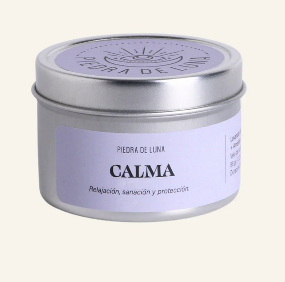 Calma - Vela de 95 grs.  Aroma a Lavanda Dulce + Amatista
