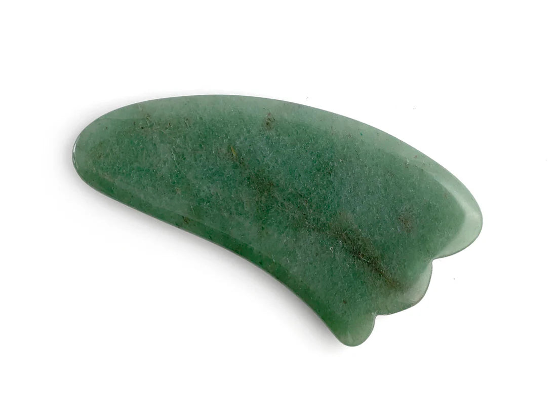 Gua Sha Aleta de Pez - Cuarzo Aventurina Verde